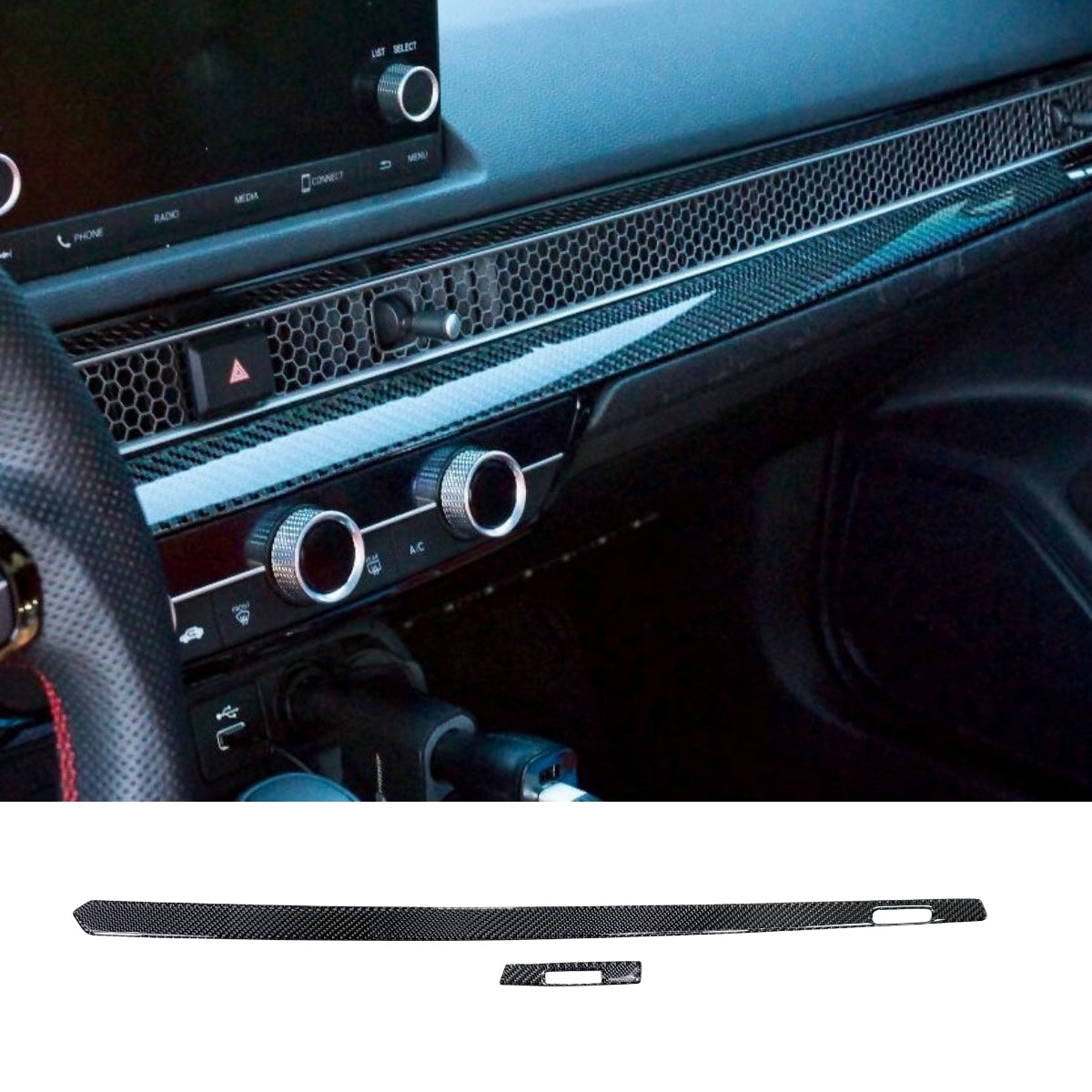 2022+ Civic Carbon Fiber Dashboard Trim