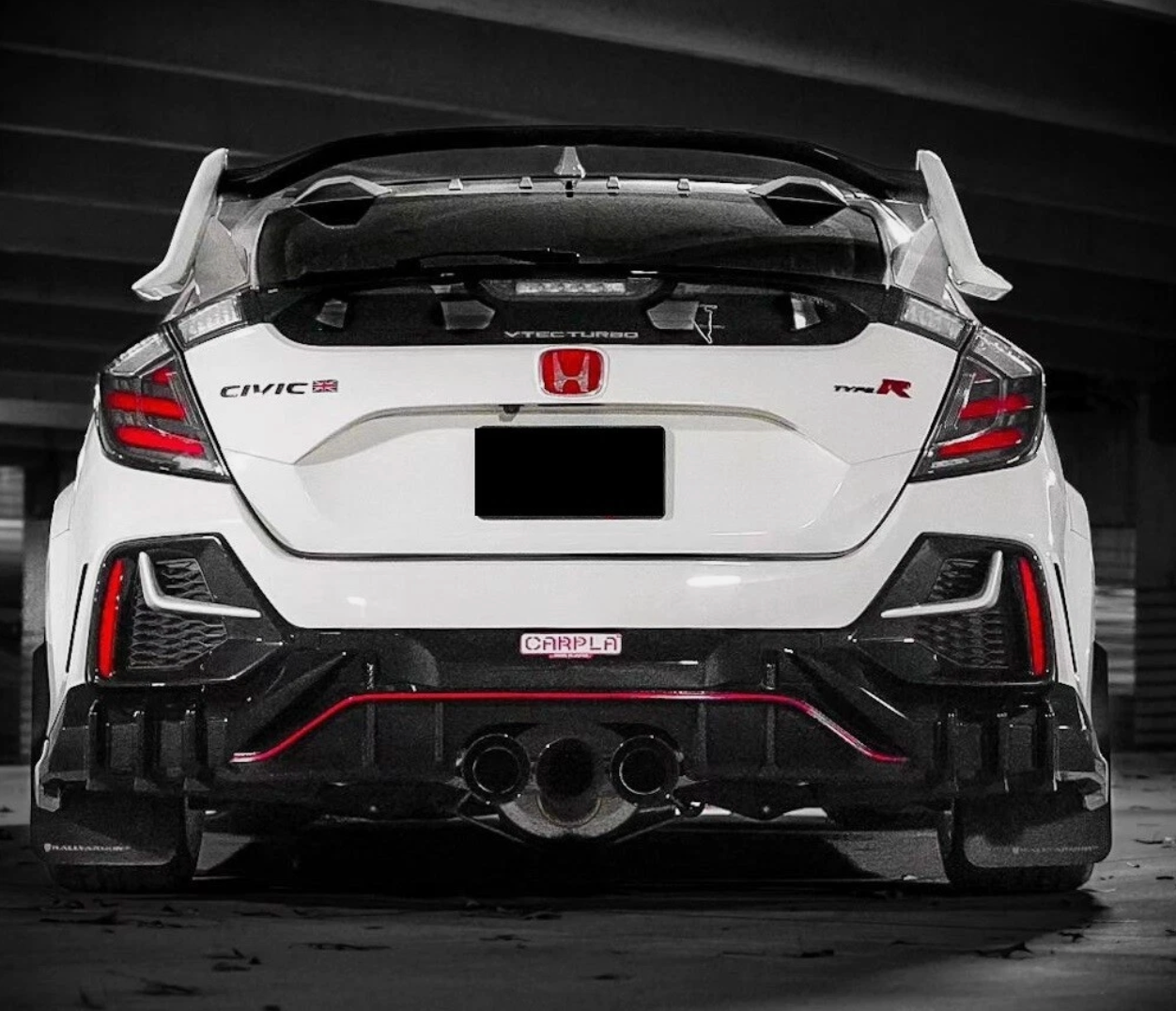 2016-2021 Civic X Mugen Style Hatchback Type R Clear Red Tail Lights