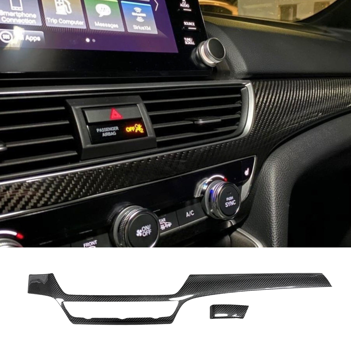 Synth Carbon Ceramic Coated Carbon Fiber Dashboard Trim for 2018+ Honda Accord