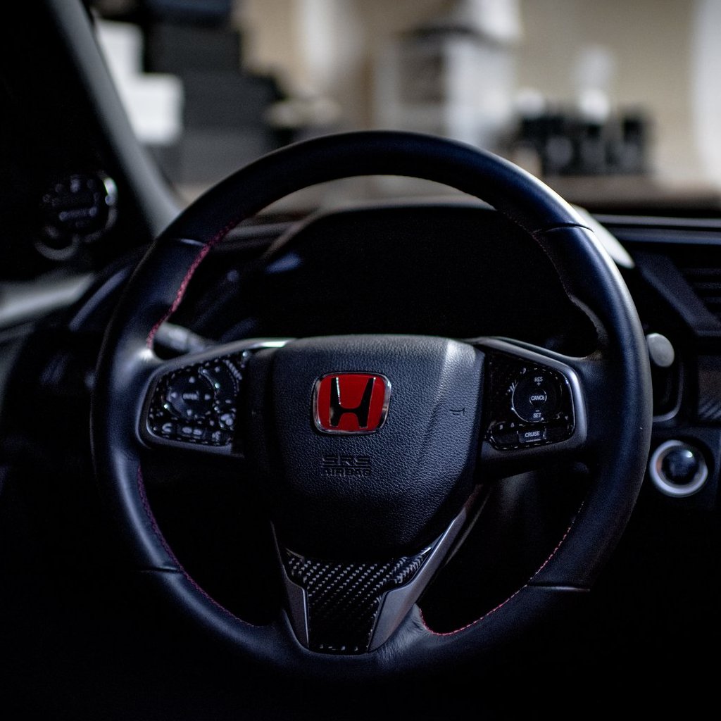 2016-2021 Civic Carbon Fiber Steering Wheel Trim Overlays
