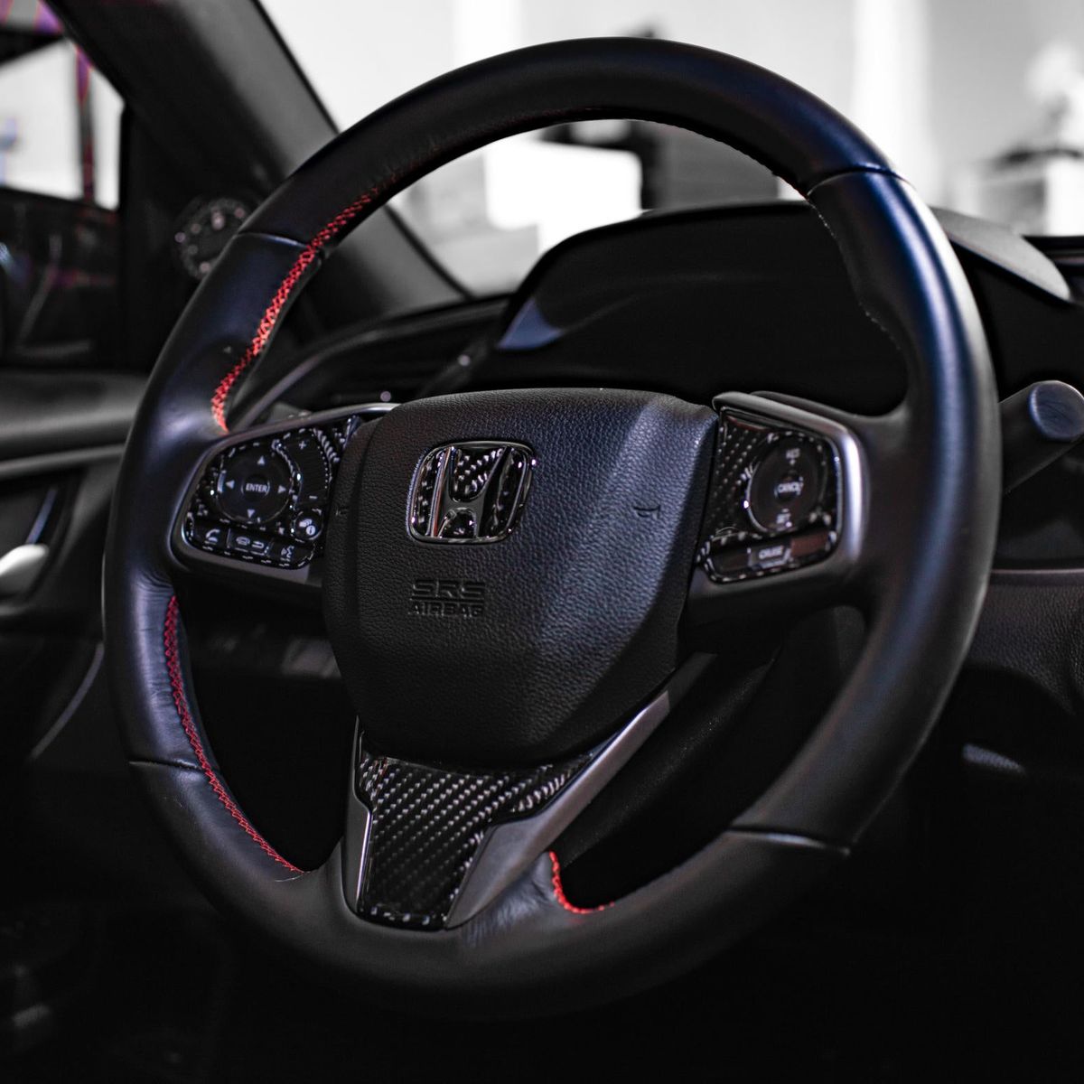 Synth Carbon Carbon Fiber Badge Inserts for 2016 + Civic X/Accord X