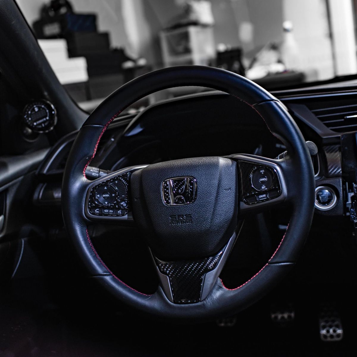 Synth Carbon Carbon Fiber Badge Inserts for 2016 + Civic X/Accord X