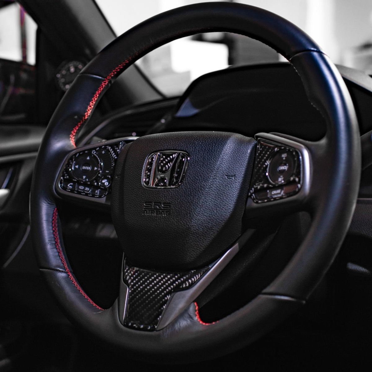 Synth Carbon Carbon Fiber Badge Inserts for 2016 + Civic X/Accord X