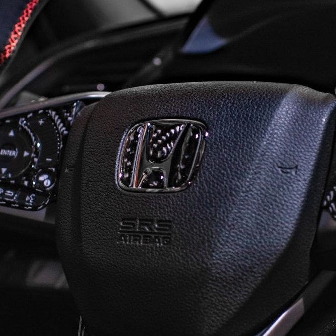 Synth Carbon Carbon Fiber Badge Inserts for 2016 + Civic X/Accord X