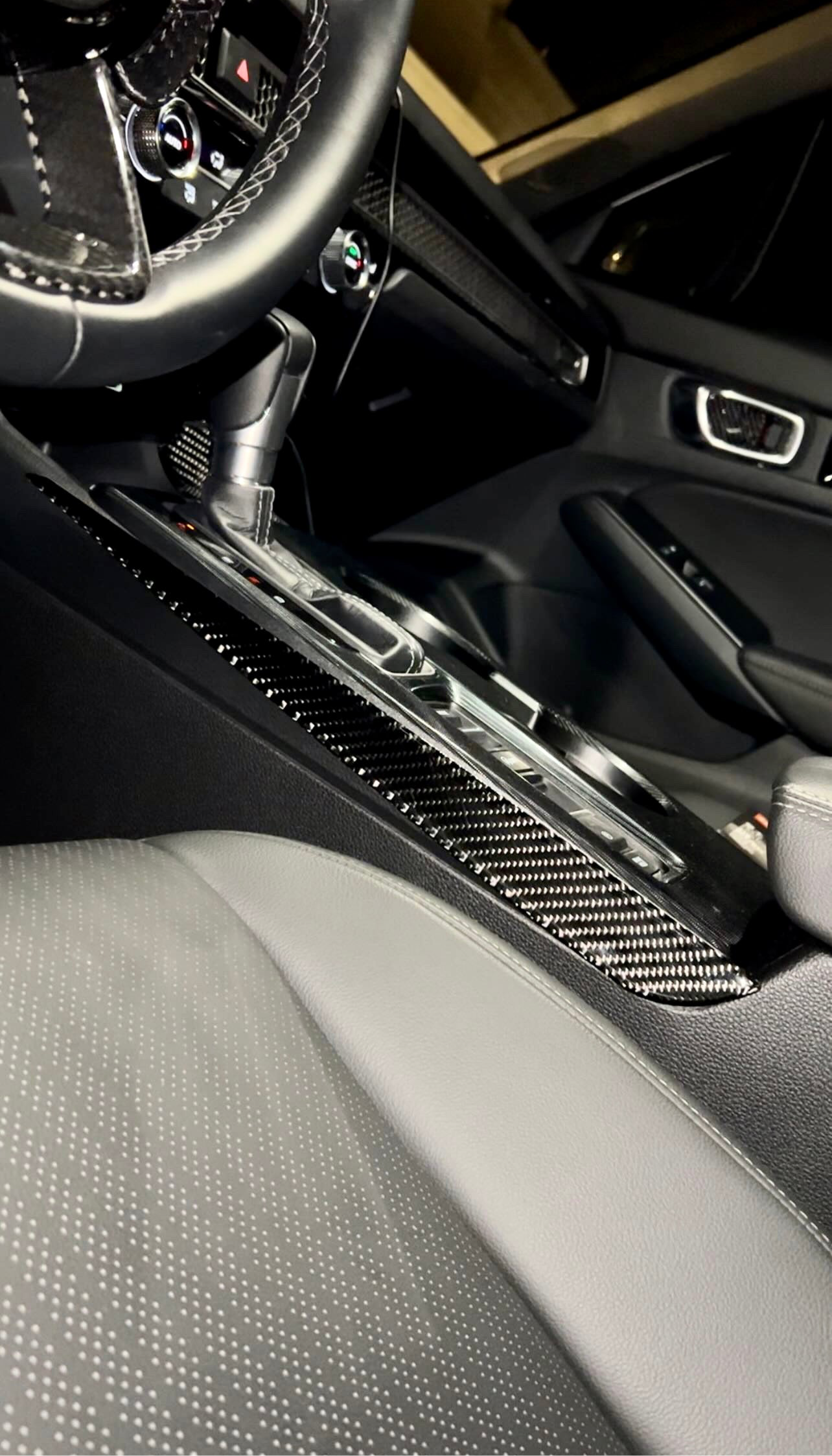 2022+ Civic Carbon Fiber Center Console Side Accent Pieces