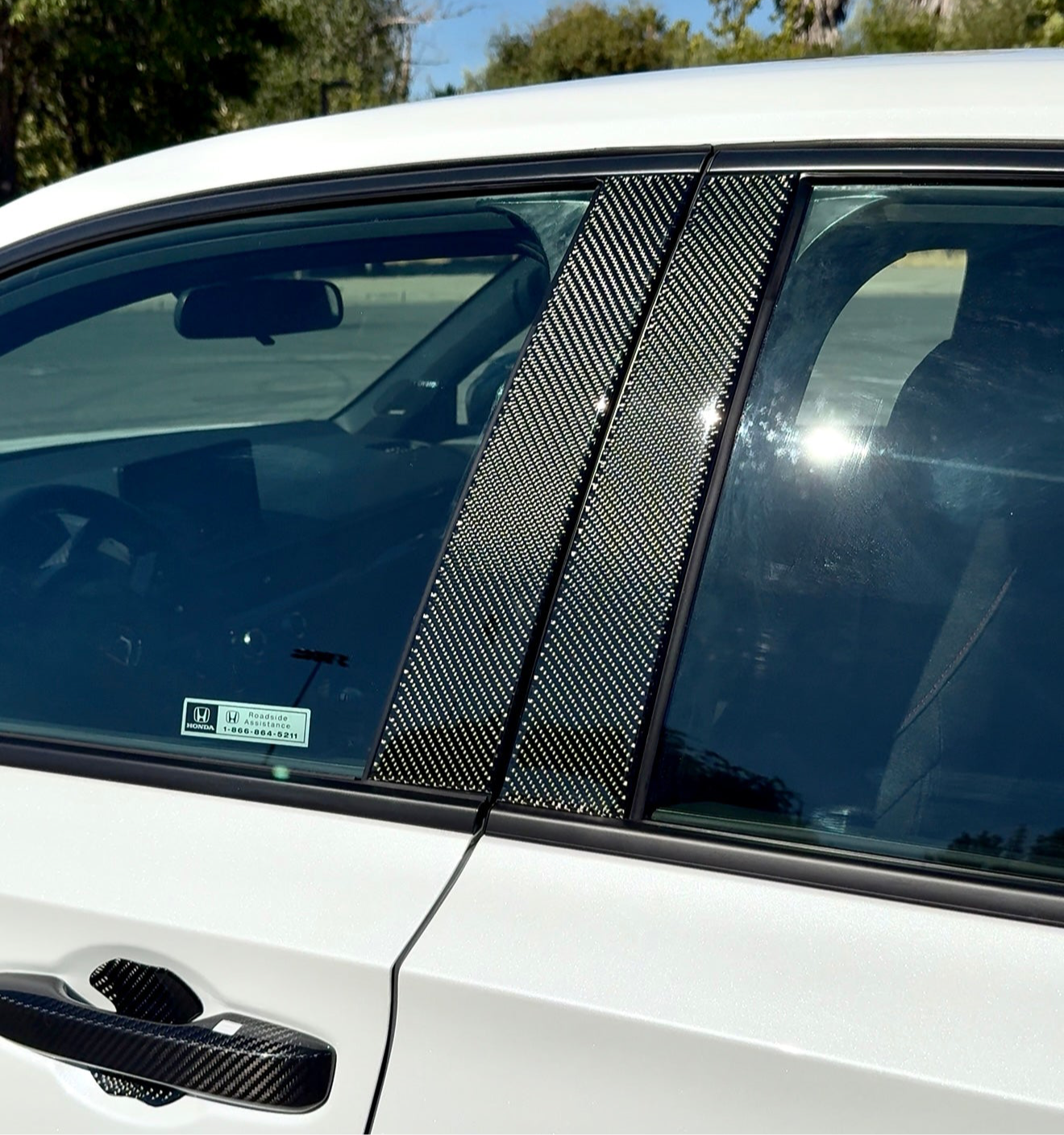 SYNTH CARBON CARBON FIBER PILLARS FOR 2022 11TH GEN CIVIC SEDAN/HATCHBACK