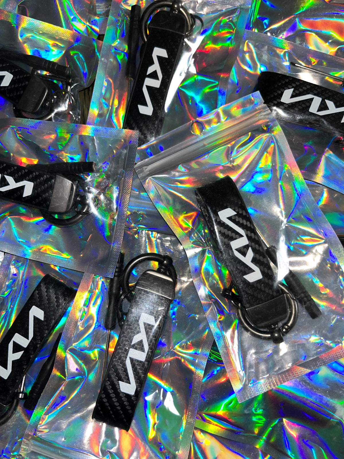 Kia Carbon Fiber Leatherette Keychain