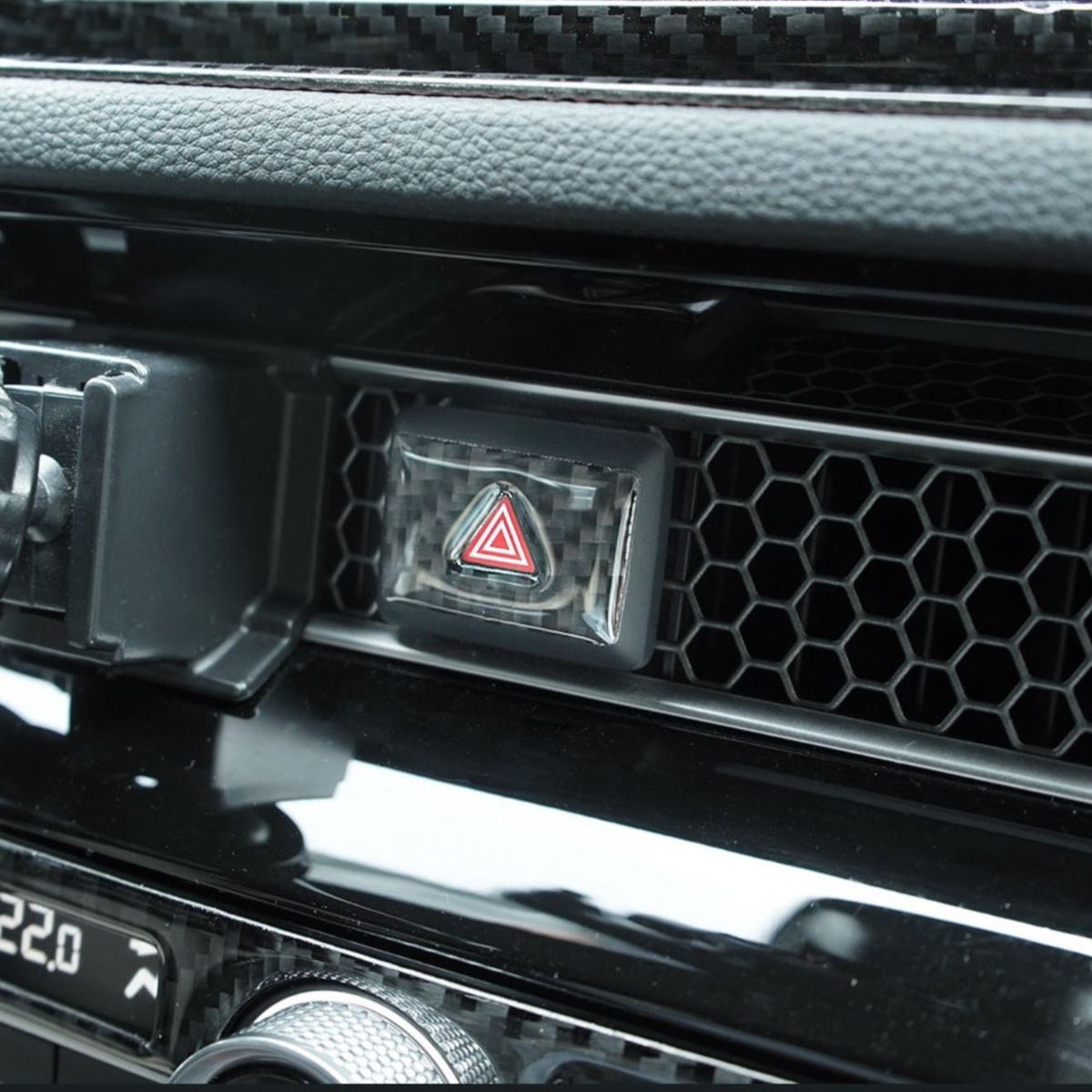 2022+ Civic Carbon Fiber Hazard Button Interior Trim