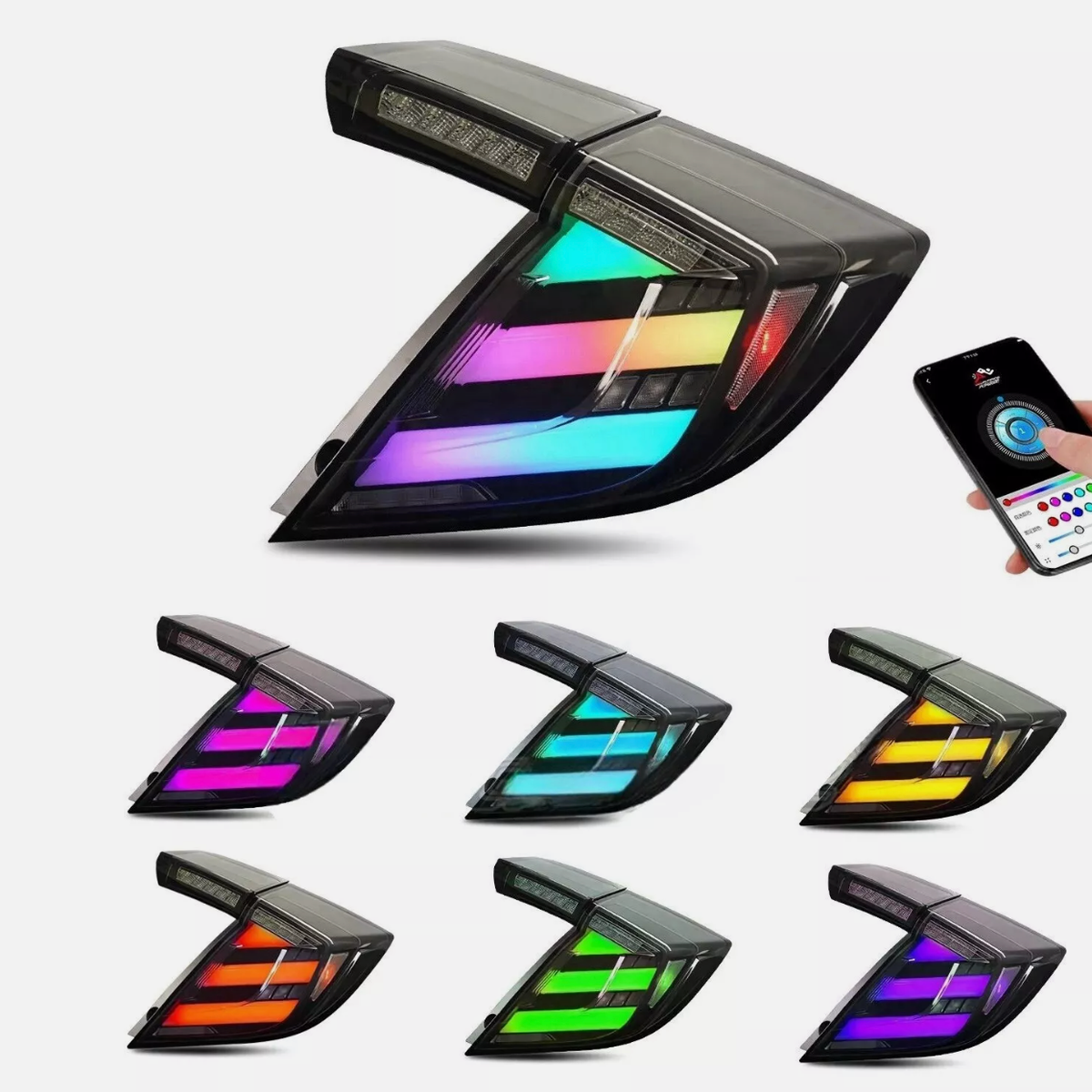 2016-2021 Civic X Hatchback RGB Tail Lights