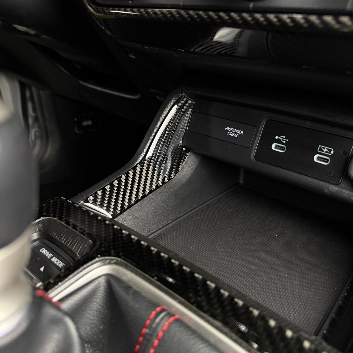 2022+ Civic Carbon Fiber Center Console Accent Pieces