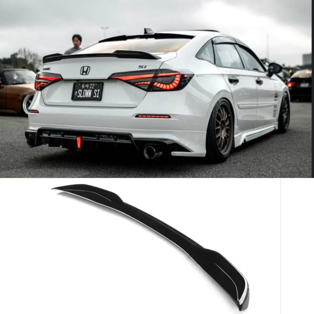 2022+ 11th Gen Civic Sedan Gloss Black SI Style Spoiler
