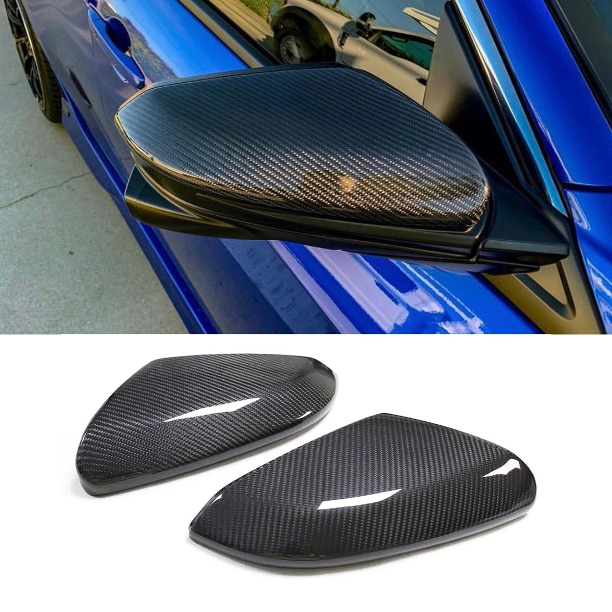 Synth Carbon Replacement Carbon Fiber Mirror Caps (Ceramic Coated) for 2016 + Civic X