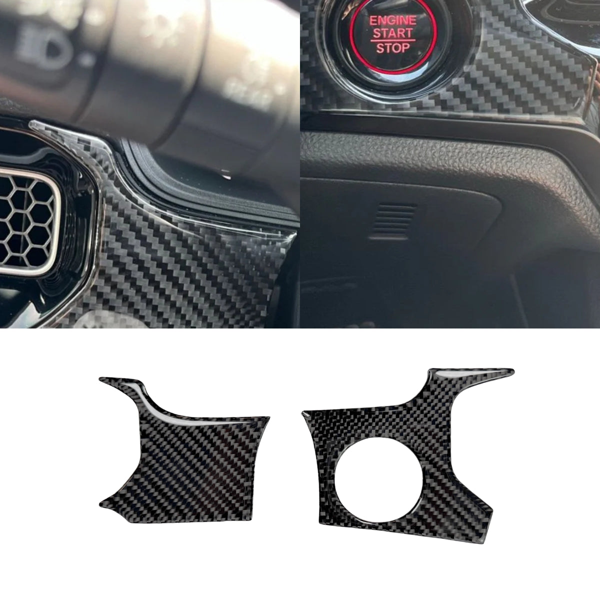 2022+ Civic Carbon Fiber Dashboard Trim Accents