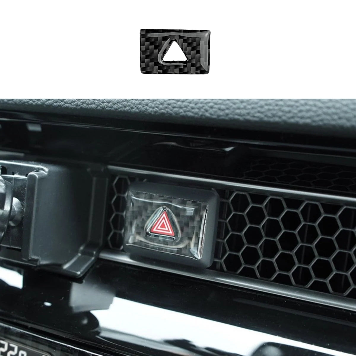 2022+ Civic Carbon Fiber Hazard Button Interior Trim
