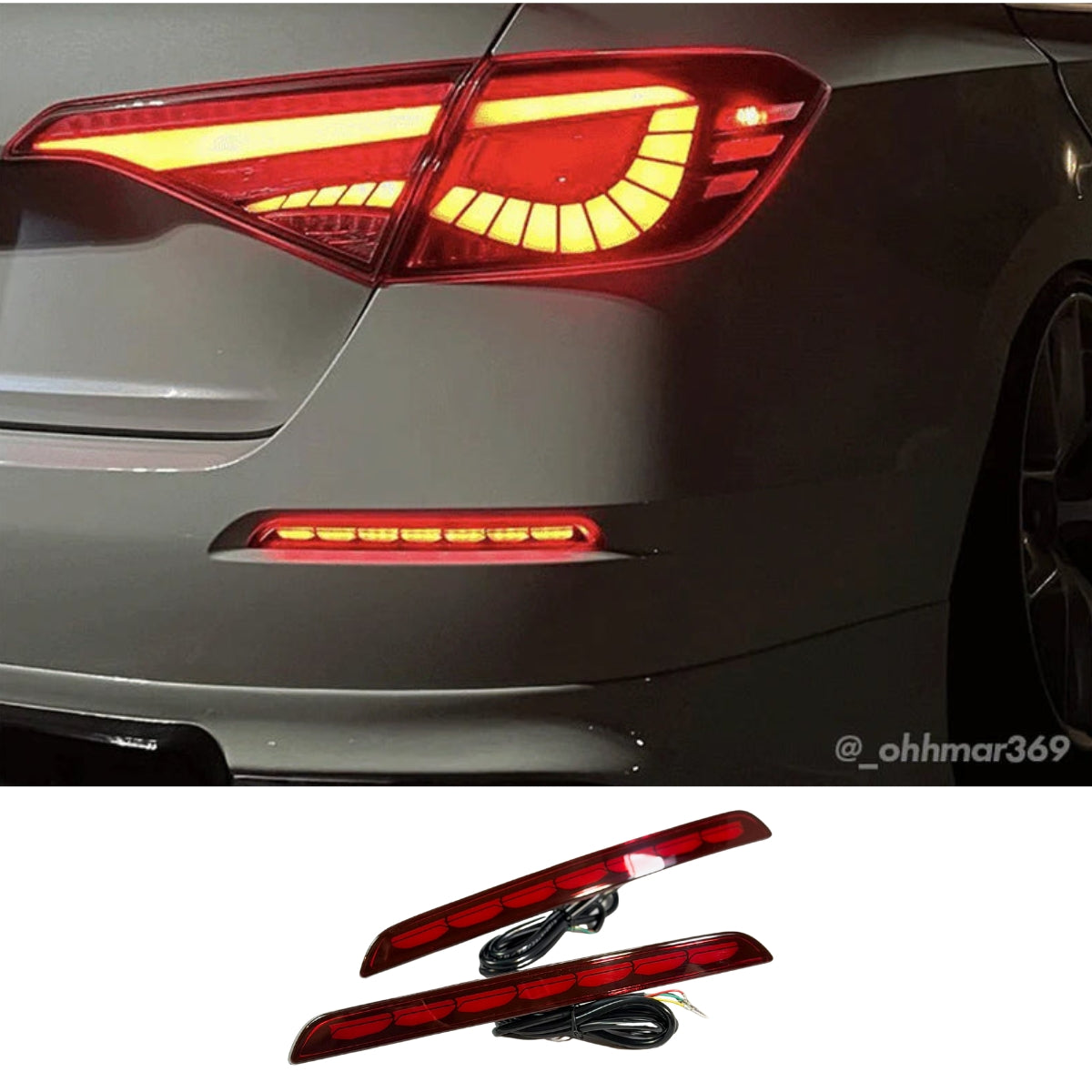 2022+ Honda Civic Sedan Rear LED Smoked Sequential Reflectors