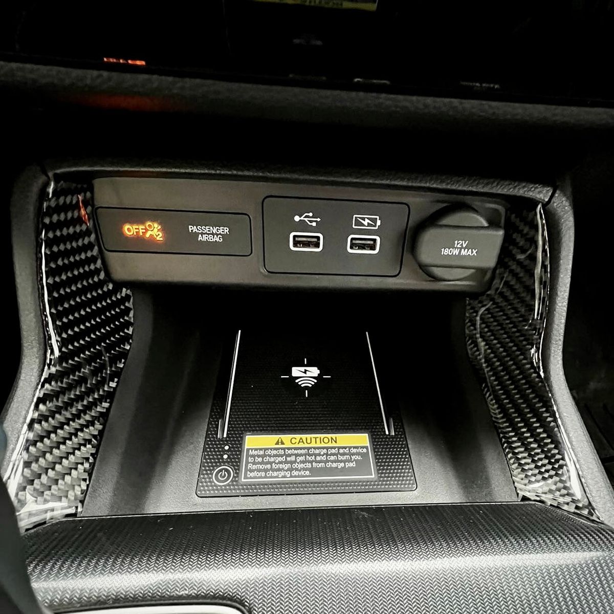 2022+ Civic Carbon Fiber Center Console Accent Pieces