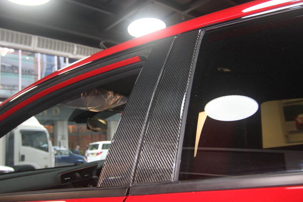 Synth Carbon Carbon Fiber Pillars For Civic X Sedan/Hatchback/Coupe