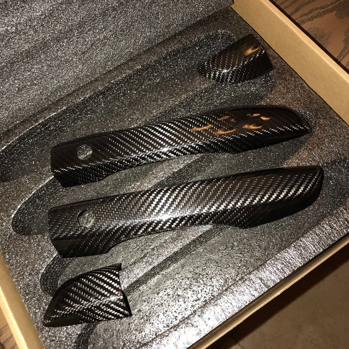 Synth Carbon Carbon Fiber Ceramic Coated Door Handle Add Ons (2 Doors) for 2016 + Civic X Coupe