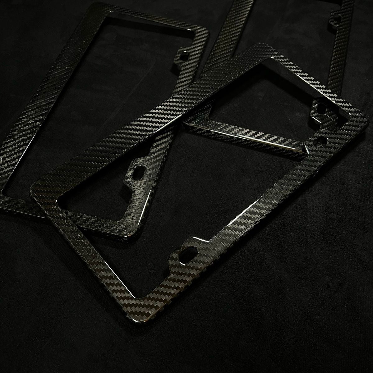 Carbon fiber license plate frame