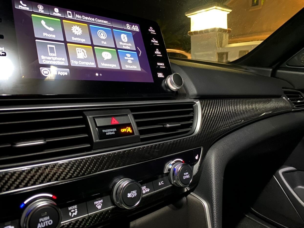 Synth Carbon Ceramic Coated Carbon Fiber Dashboard Trim for 2018+ Honda Accord