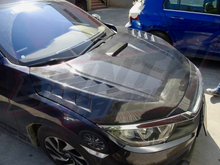Load image into Gallery viewer, 2016-2021 CIVIC X CARBON FIBER V2 STYLE HOOD
