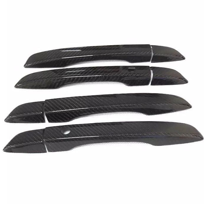 Synth Carbon Carbon Fiber Ceramic Coated Door Handle Add Ons (4 Doors) for 2016 + Civic X Sedan/Hatchback/Type R