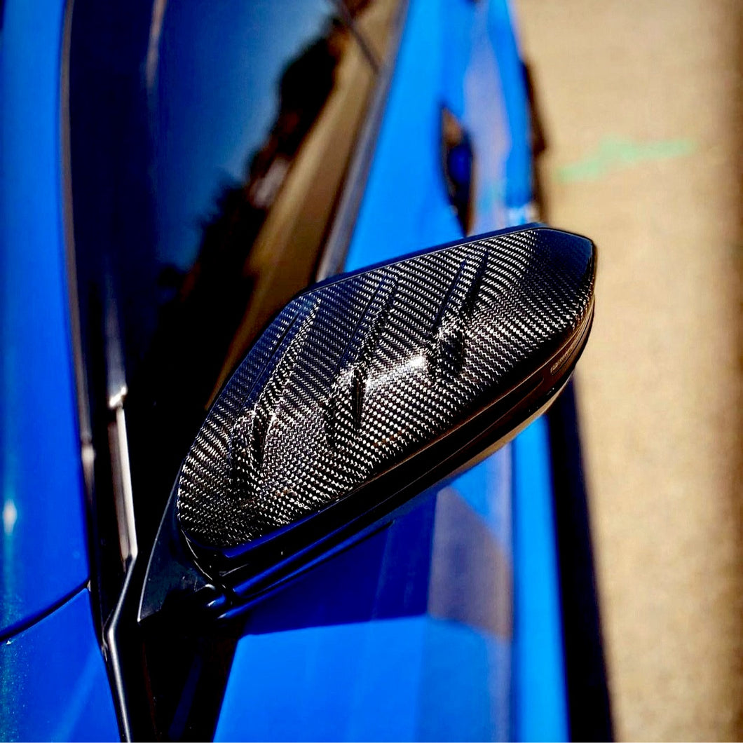 Synth Carbon Carbon Fiber Mugen Style Mirror Caps (Ceramic Coated) for 2016 + Civic X
