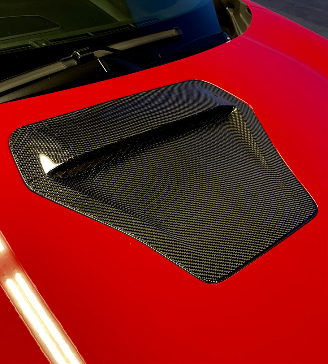Synth Carbon Carbon Fiber Hood Scoop For FK8 Type R