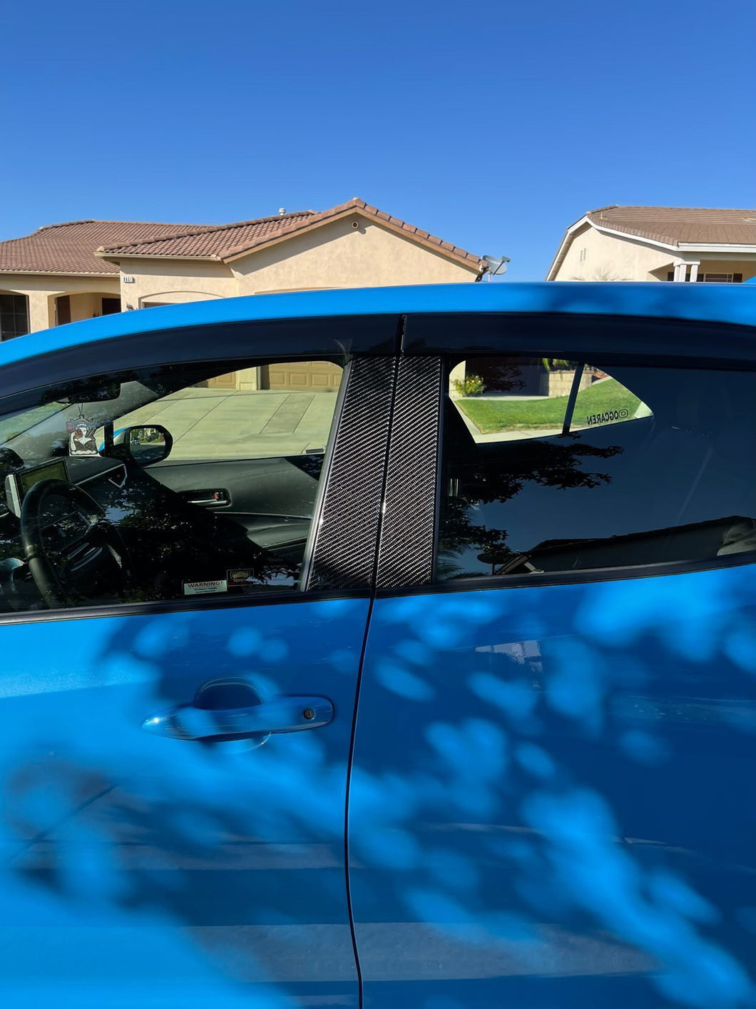 Synth Carbon 2019+ Toyota Corolla Hatchback/Sedan Carbon Fiber Door Pillars