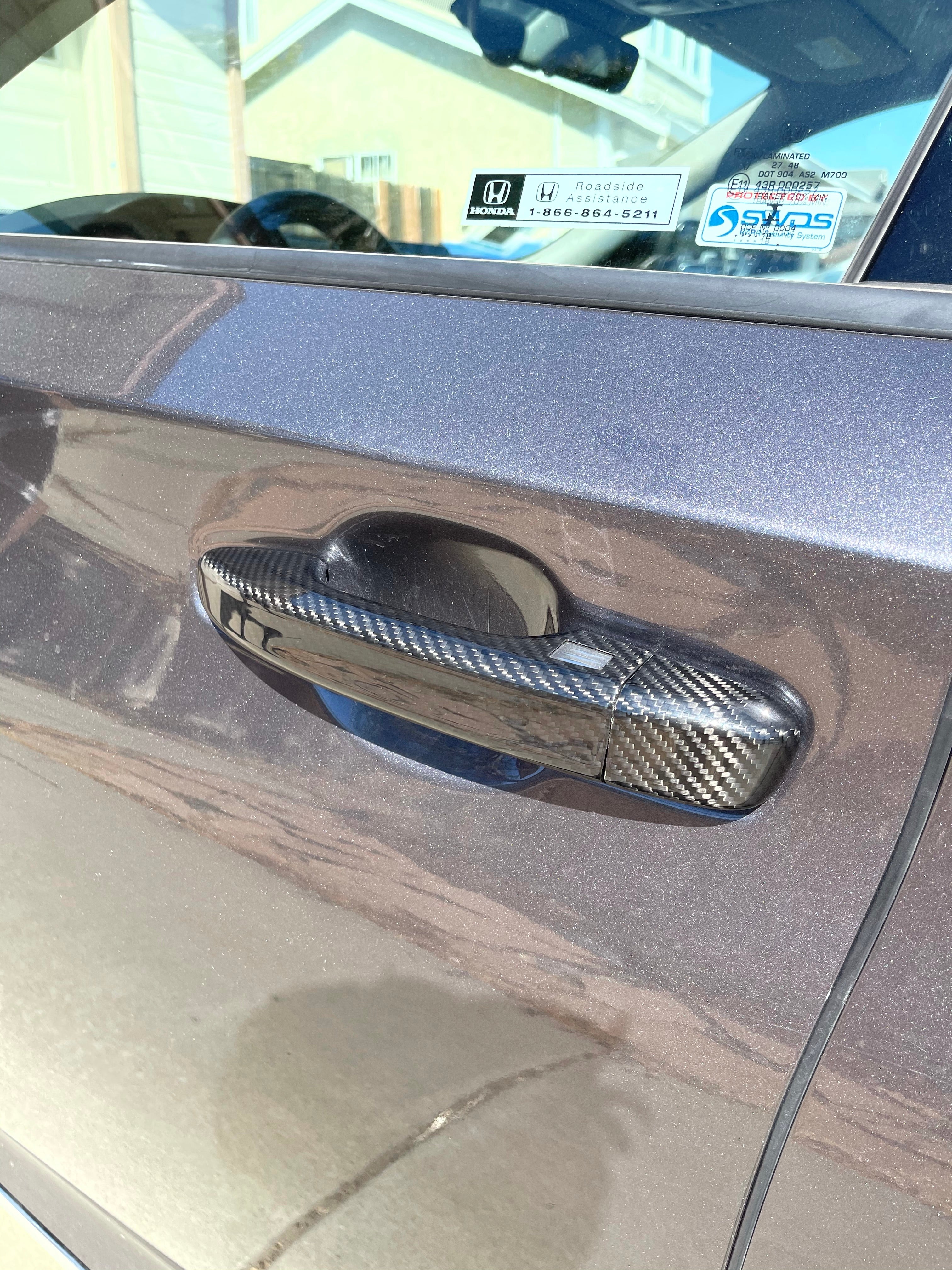 Synth Carbon Ceramic Coated Carbon Fiber Door Handle Covers for 2018+ Honda Accord