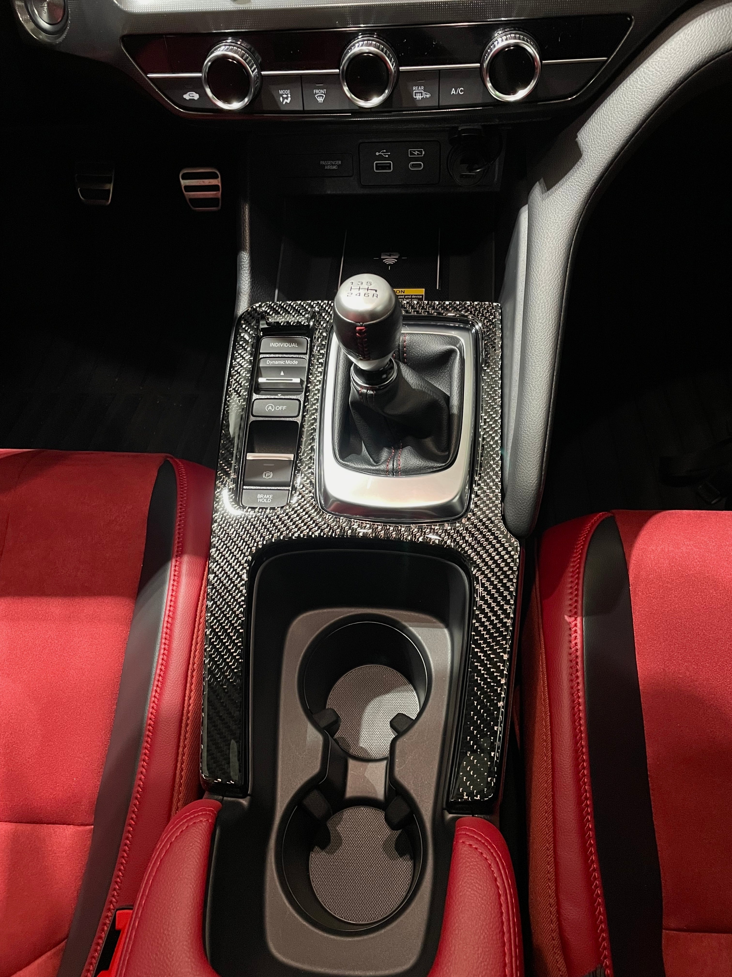 2023+ Acura Integra Carbon Fiber Center Console Shifter Overlay