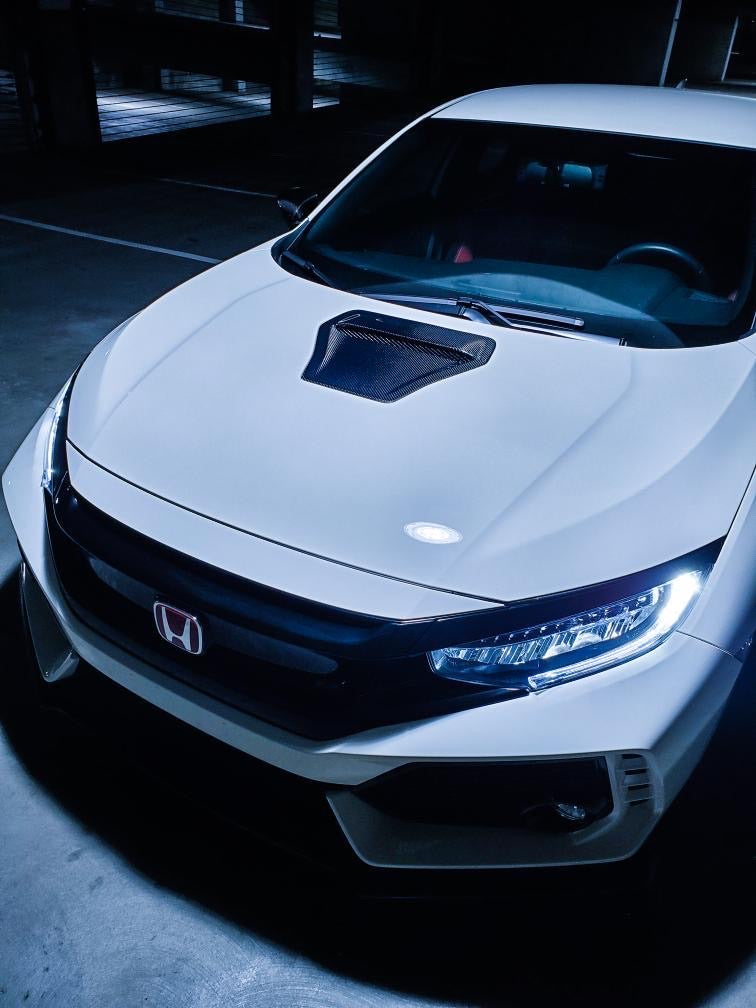 Synth Carbon Carbon Fiber Hood Scoop For FK8 Type R