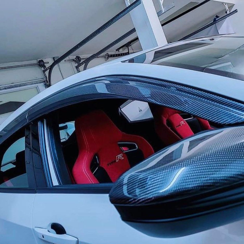 Synth Carbon 2016+ Civic FK8 Type R/FK7  Mugen Style Carbon Fiber Window Visors (ceramic coated)