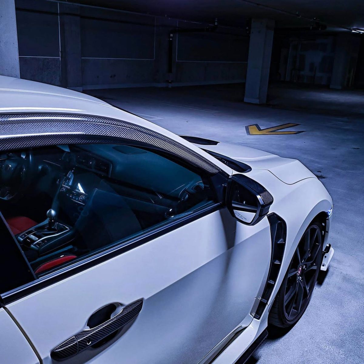 Synth Carbon 2016+ Civic FK8 Type R/FK7  Mugen Style Carbon Fiber Window Visors (ceramic coated)